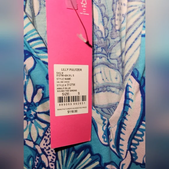 Lilly Pulitzer Size S Malone NWT Dress Amalfi Blue Sound The Sirens - Picture 4 of 4